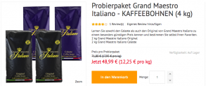 Über 44 %-Rabatt auf Grand Maestro Italiano Kaffeebohnen