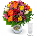 Rosenstrauß Farbtraum + Vase für 24,98€ inkl. Versand (statt 35€)