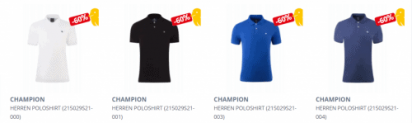 CHAMPION Herren Poloshirt (Gr. L bis XL) für je 8,99 € zzgl. 3,99 € Versand
