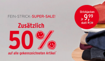 Ernstings Family: Fein Strick Super Sale 50 % auf alle gekennzeichneten Artikel + Gratis Versand ab 30 € MBW