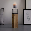 Kerzenständer Tara (Echtholz schwarz/natur, ca. 10x10x40 cm) – für 9,99 € versandkostenfrei statt 34,90 €