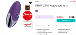 Eis DE: Satisfyer “Layons – Purple Pleasure” 9,5cm & 6 Gratisartikel für 0€ (MBW 29,95 €)