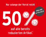 Ernsting’s Family: 50% Rabatt auf alle bereits reduzierten Artikel