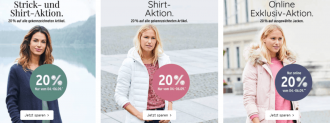 Ernstings Family: 20 % Rabatt auf ausgewählte Damenmode (Strickjacken, Shirt & Jacken)