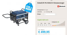 Einhell Stromerzeuger BT-PG 5500/2 D | 499,95 € statt 799,95 €