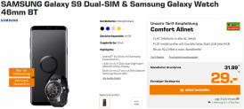 Samsung Galaxy S9 inkl. Galaxy Watch 46 mm BT – D2 Comfort Allnet für nur 31.99 €/mtl