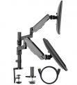 HUANUO Monitor Halterung 2 Monitore 17 bis 32 Zoll mit VESA 100×100,75X75mm, Max. Tragfähigkeit 8kg für 45,99€ (statt 60€)