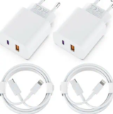 Apple MFi Certified – Ladegerät – 2 Pack 2Port PD/QC Schnellladegerät mit Lightning Ladekabel 2M