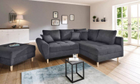 Home affaire Ecksofa »Rice«, incl. Hocker, mit Federkern / anthrazit, dunkelbraun oder blau-marin (B: 223 cm T: 184 cm H: 86 cm) – für 450,49€ inkl. Versand statt 529,99€