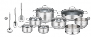 Home affaire Topf-Set »Florenz«, Edelstahl, (Set, 17-tlg), Induktions geeignet für 67,99€ inkl Versand