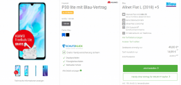 Allnet Flat von Blau mit 3GB Daten für mtl. 14,99 Euro + Huawei P30 lite für nur einmalig 49,- Euro