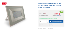 LED-Flutlichtstrahler für nur 19,99 Euro statt 45 Euro