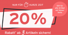 20% Rabatt beim Kauf von mindestens 3 Artikeln auf der Aktionsseite von Tchibo