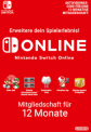 Nintendo Switch Online Mitgliedschaft eShop für 12 Monate für 14,99 €