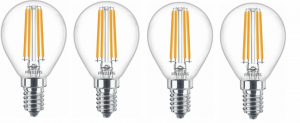 Philips E14 LED 4er-Pack (6.5W = 60W, 806 Lumen, 4000K) für 9,99 € inkl. Versand (statt 22,71 €)