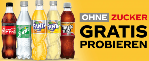 Cashback: Coca Cola, Fanta, Sprite oder Mezzo Mix ohne Zucker gratis testen