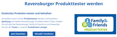 Gratis Spiele, Bücher und mehr als Ravensburger Produkttester