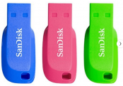 KNALLER – Sandisk Cruzer Blade für 9,99 € – 3er-Pack USB-Sticks mit 16 GB in drei verschiedenen Farben