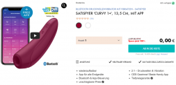 EIS DE: Satisfyer Curvy 1+ & 6 Gratisartikel für 0€ (MBW 29,95 €)🍨