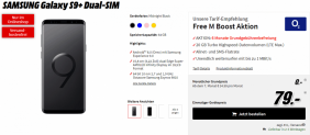 Samsung Galaxy S9+ für 79€ + o2 Allnet-Flat mit 20GB LTE für 34,99€ mtl. + 6 Monate keine Grundgebühr!