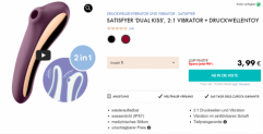 EIS DE: Satisfyer Dual Kiss Druckwellenvibrator & 6 Gratisartikel für 3,99 € (MBW 29,95 €) 🍨