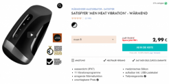 Eis DE: Satisfyer Men Heat Vibration & 6 Gratisartikel für 2,99 € (MBW 29,95 €) 🍨