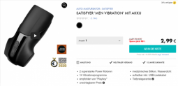 Eis DE: Satisfyer Men Vibration mit Akku & 6 Gratisartikel für 2,99 € (MBW 29,95 €) 🍨