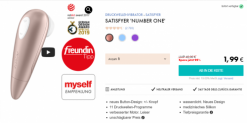 EIS DE: Satisfyer Number One Druckwellenvibrator & 6 Gratisartikel für 1,99 € (MBW 29,95 €) 🍨