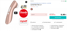 Eis DE: Satisfyer Pro 2+ Druckwellenvibrator mit Vibration & 6 Gratisartikel für 0 € (MBW 29,95 €) 🍨
