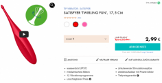 EIS DE: Satisfyer Twirling Fun Tip-Vibrator & 6 Gratisartikel für 2,99 € (MBW 29,95 €) 🍨
