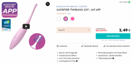 Eis DE: Satisyer Twirling Joy Bluetooth Tip-Vibrator & 6 Gratisartikel für 2,49 € (MBW 29,95 €) 🍨