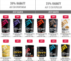 25% Rabatt auf alle 10 Topseller Produkte und 20% Rabatt auf ESN Sportswear bei Fitmart