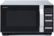 Sharp R760S 2-in-1 Flatbed Mikrowelle mit Grill / 23 L / 900 W / 1000 W Grill