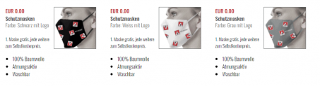 Gratis: Stoffmaske aus 100% Baumwolle