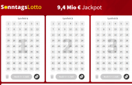 Lottohelden: 8 Felder im SonntagsLotto mit 10 Gratis-Feldern im MiniLotzo für 16 € (9,4 Mio € im Jackpot 💰)