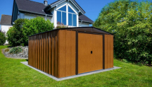 Spacemaker Metallgerätehaus Woodlake in Holzoptik (10×12, 313cm x 370cm) – für 575,11€ inkl. Versand statt 699€