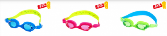 TECNOPRO Kinder Schwimmbrille SHARK PRO (3 Farben) für je 0,89 € zzgl. 3,99 € Versand