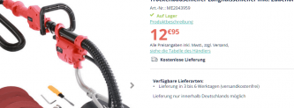 Fehler? Trockenbauschleifer Langhalsschleifer inkl. Zubehör 750W 1000-2100U/min für 12,95 € inkl. Versand (statt 77€)