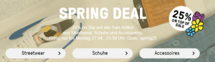 HHV: 25% Extra-Rabatt auf bereits reduzierte Artikel (Streetwear, Sneaker und Accessoires)