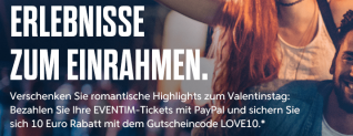Eventim: 10€ Gutschein bei Zahlung mit PayPal ab 30€