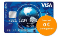Visa World Card – Kreditkarte dauerhaft ohne Gebühr (EU-weit)