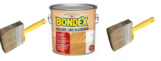Bei jeder BONDEX Bestellung zwei gratis Pinsel – z.B. Bondex Isolier- und Allgrund weiß 2,5l – für 44,54€ statt 62,80€
