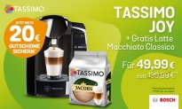 TASSIMO JOY inkl. TASSIMO Latte Macchiato Classico u. Gutschein