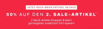 Deichmann: Kaufe 2 reduzierte Artikel und erhalte 50 % Rabatt auf den preiswerteren Artikel + kostenloser Versand