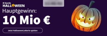 Lottohelden Halloween Woche: 30 % Rabatt El Gordo Halloween 1 Los für nur 9 € statt 12 € (*NEU- & BESTANDSKUNDEN*)