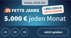 Lottohelden: 25 Fette Jahre 3 Lose für nur 1 € statt 6 € (*NEU- & BESTANDSKUNDEN*)