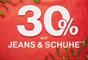 30 % auf alle Jeans und Schuhe bei Camp David