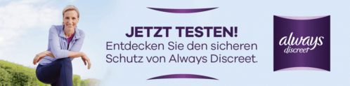 Gratis: Always Discreet Produkt dank 100 % Cashback