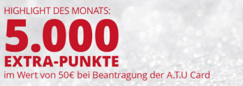 Kostenlose A.T.U Card mit 5.000 Punkten (50 €) Gratis