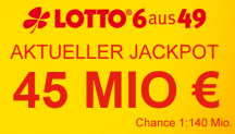 Lottobay: 5€ Neukunden-Gutschein (45 Mio € im Lotto 6 aus 49 Jackpot 💰) 4 Felder für 0,40€